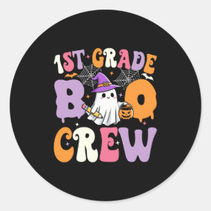 1st Grade Boo Crew Spooky First Grade Halloween Te Classic Round Sticker
