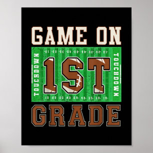 1st Grade Boys Football Back To School Game On Fir Poster