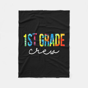 1st grade crew back to school tie dye retro fleece blanket