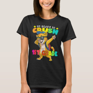 1st Grade Dabbing Cat Back To School  Boys Girls T-Shirt
