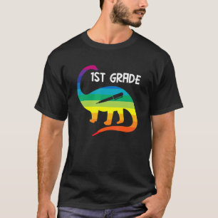 1st Grade Dinosaur Back To School Cute Brontosauru T-Shirt