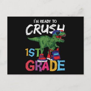1st Grade Dinosaur Back to School Student Gift Postcard