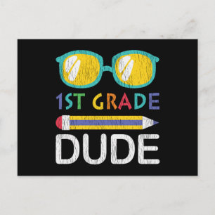 1st Grade Dude Back To School Cool Student Gift Postcard