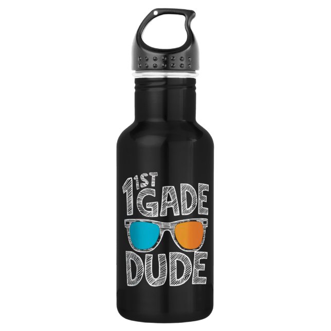 1st Grade Dude Back To School First Grade Student 532 Ml Water Bottle (Front)