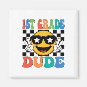 1st Grade Dude First Grade 1st First Day Boy Back  Magnet