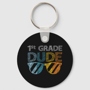 1st Grade Dude Sungles First Day Of Back To School Key Ring