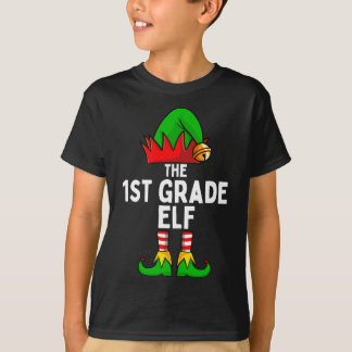 1st Grade Elf Matching Family Christmas T-Shirt