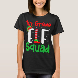 1st Grade ELF Squad Funny Christmas ELF Kids Teach T-Shirt