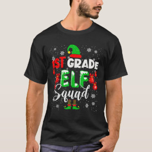 1st Grade ELF Squad Funny Christmas ELF Kids Teach T-Shirt