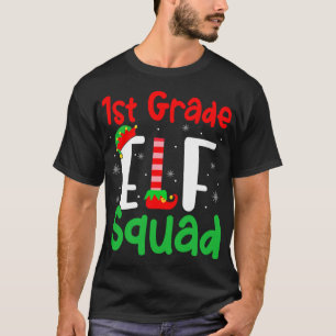 1st Grade ELF Squad Funny Christmas ELF Kids Teach T-Shirt