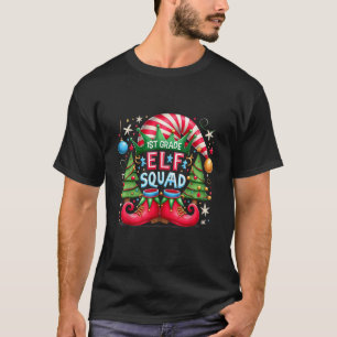 1st Grade Elf Squad Merry Christmas Funny Class Sc T-Shirt
