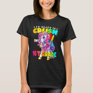 1st Grade Flossing Unicorn Back to School Girls T-Shirt