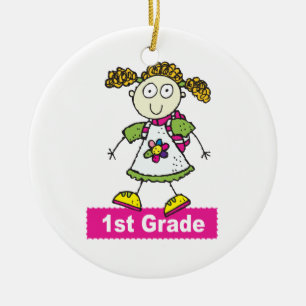 1st Grade Girls Ceramic Tree Decoration