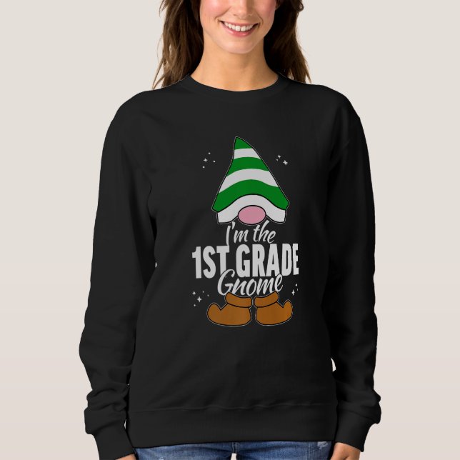 1st Grade Gnome Matching Family Group Christmas Pi Sweatshirt (Front)