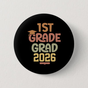 1st Grade Grad Cl Of 2026 Graduation Bold Cosy Col 6 Cm Round Badge