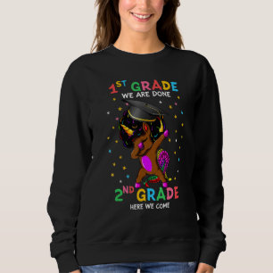 1st Grade Graduation Afro Unicorn Last Day Of Scho Sweatshirt