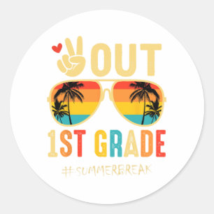 1st Grade Graduation Last Day Of School  Classic Round Sticker