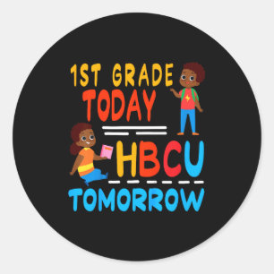 1st grade hbcu tomorrow graduation 2026 black classic round sticker