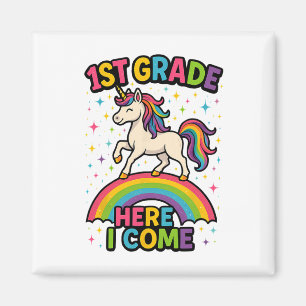 1st Grade Here I Come Unicorn Back To School Funny Magnet