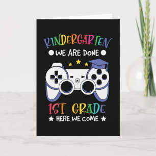 1st Grade Here We Come Video Game Back to School Card