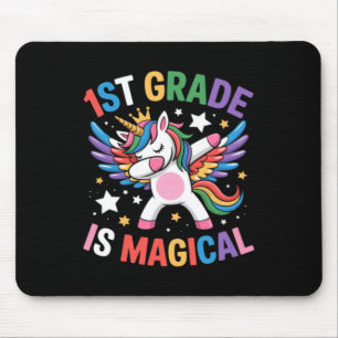 1st Grade Is Magical Unicorn Queen Dancing Dab Mouse Pad