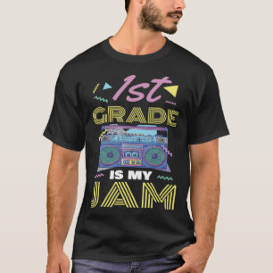 1st Grade Is My Jam One Vintage 80s Boombox Teache T-Shirt