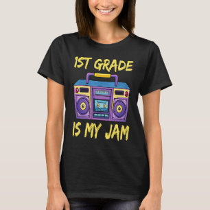 1st Grade Is My Jam School Retro 80s Boombox Stude T-Shirt