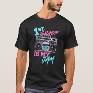 1st Grade Is My Jam - Vintage 80s Boombox Teacher T-Shirt
