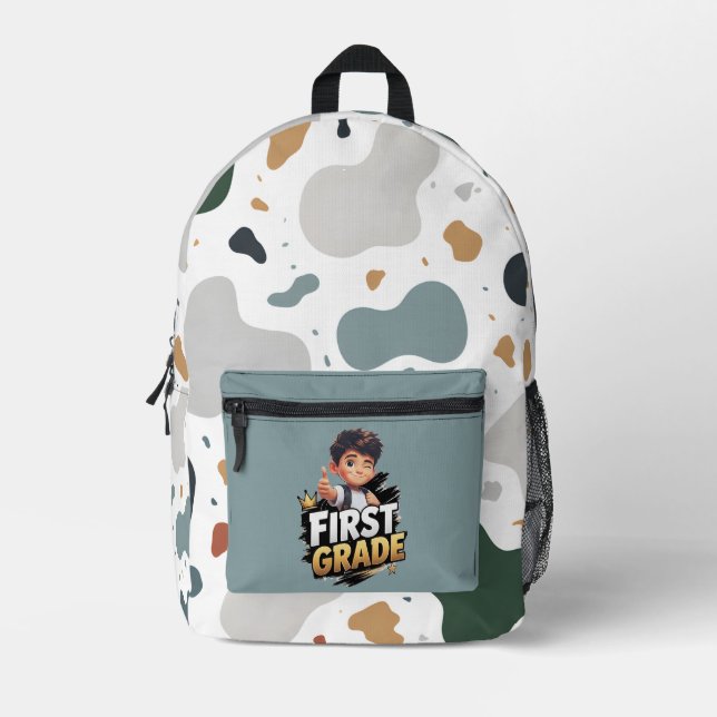 1st Grade Kid Gift Printed Backpack (Front)