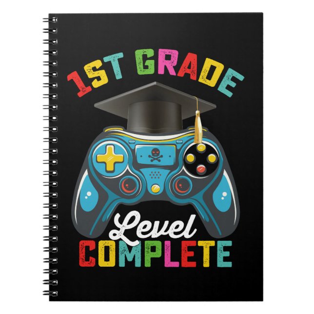 1st Grade Level Complete Graduation Gaming Gamer Notebook (Front)
