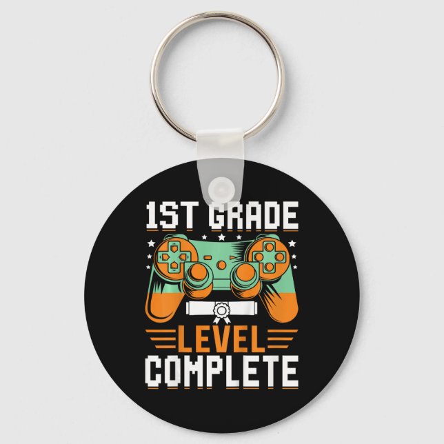 1st Grade Level Complete Graduation Video Game Con Key Ring (Front)
