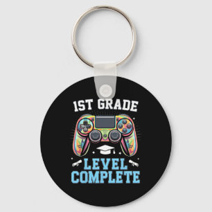 1st Grade Level Complete Last Day Of School Gamer Key Ring