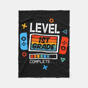 1st Grade Level Complete Last Day Of School Video Fleece Blanket