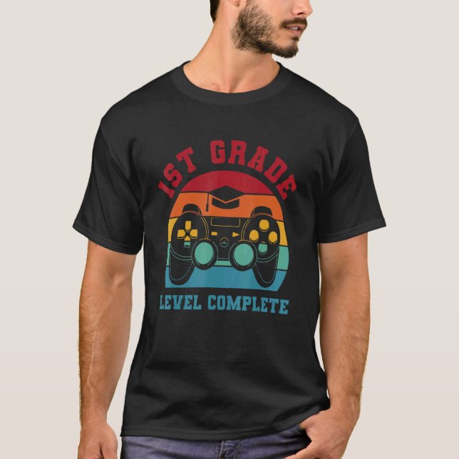 1st Grade Level Complete Video Game Boys Graduatio T-Shirt (Front)