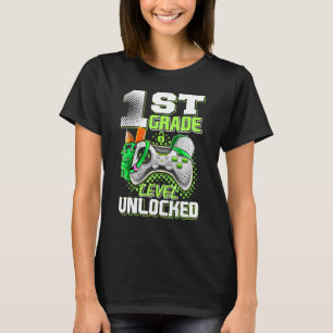 1st Grade Level Unlocked Back To School Video Gam T-Shirt