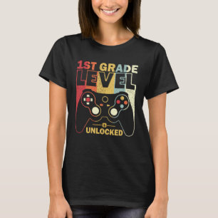 1st Grade Level Unlocked Back To School Video Game T-Shirt