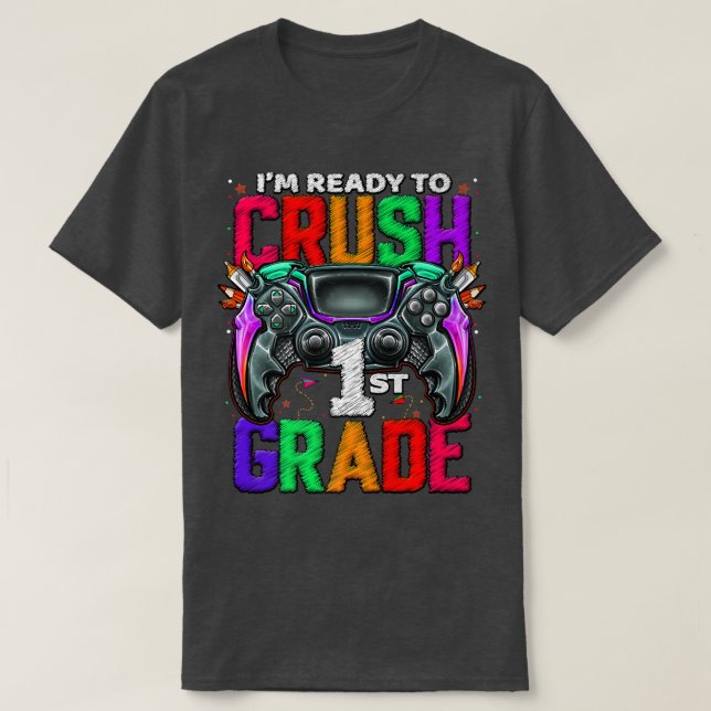 1st Grade Level Unlocked Game On 1st Grade Back To T-Shirt (Design Front)
