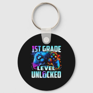 1st Grade Level Unlocked Gamer Boys Kids First Day Key Ring