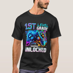 1st Grade Level Unlocked Gamer Boys Kids First Day T-Shirt