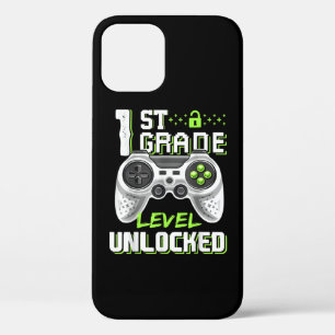 1st Grade Level Unlocked Gamer First Day Of School iPhone 12 Pro Case