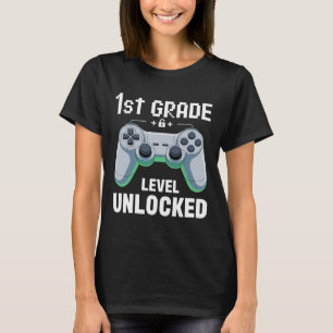 1st Grade Level Unlocked Gamer First Day Of School T-Shirt