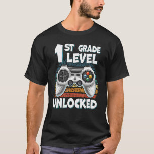 1st Grade Level Unlocked Gamer First Day Of School T-Shirt