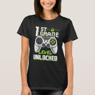 1st Grade Level Unlocked Gamer First Day Of School T-Shirt
