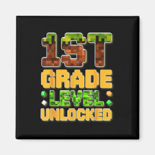 1st Grade Level Unlocked Gamer School Gift For Kid Magnet