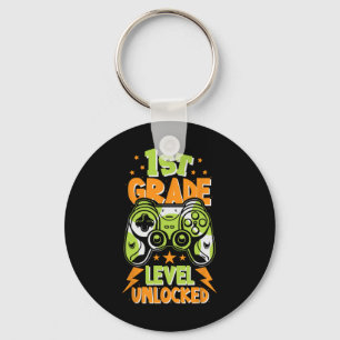 1st Grade Level Unlocked Gamer Vibes Ck To School Key Ring