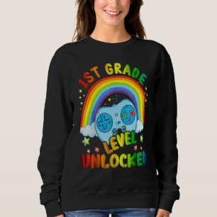 1st Grade Level Unlocked Rainbow Back To School Bo Sweatshirt