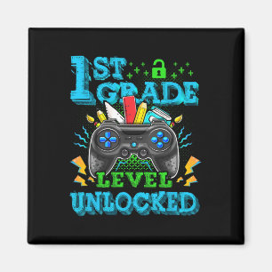 1st Grade Level Unlocked Video Game Back To School Magnet