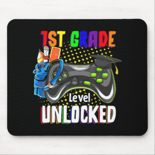1st Grade Level Unlocked Video Game Back To School Mouse Pad