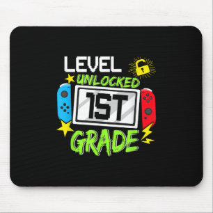 1st Grade Level Unlocked Video Game Back To School Mouse Pad