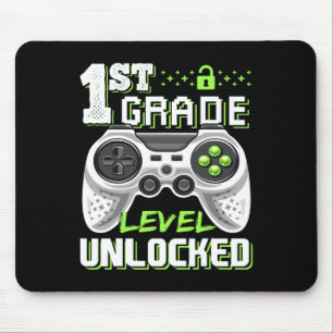 1st Grade Level Unlocked Video Game Back To School Mouse Pad